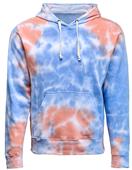 J America Ladies Tie-Dye Fleece Hoodie 8861 SUNSET TIE DYE Primary