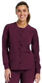 Maevn Womens Matrix Impulse Round Neck Snap Scrub Jacket 7510