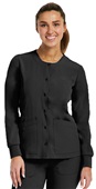 Maevn Womens Matrix Impulse Round Neck Snap Scrub Jacket 7510