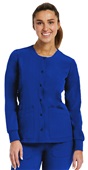Maevn Womens Matrix Impulse Round Neck Snap Scrub Jacket 7510