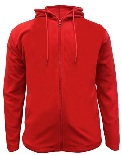 E204917 Light-Weight Polar Fleece Full Zip Hoodie, Side Pockets, Long ...