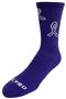 Crew Pancreatic Cancer Awareness, Purple Ribbon Hero Length Socks PAIR