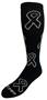 Over-The-Calf Black Ribbon Awareness Knee High Socks Melanoma Cancer PAIR