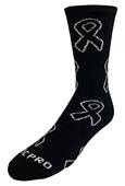 MELANOMA Awareness Black Ribbon - Cute Novelty Fun Design Crew-Socks (1-Pair)