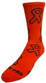 LEUKEMIA Awareness Orange Ribbon Design Crew-Socks (1-Pair)