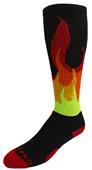 BURN-IN FLAMES - Cute Novelty Fun Design Kneehigh/OTC Socks PAIR