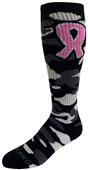 Breast Cancer Awareness Black Camo Pink Ribbon Kneehigh/OTC Socks PAIR