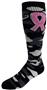 Over-The-Calf Breast Cancer Awareness Black Camo Pink Ribbon Knee High Socks PAIR