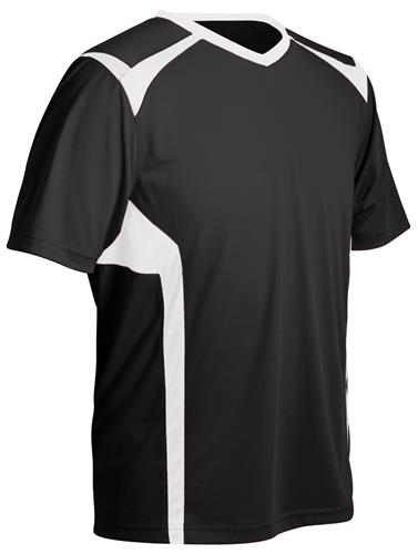 ★ Phyps Department★ Soccer Jersey V-Neck Short Sleeve Nav Athletic Knit (AK) S1333A-465 Adult Navy/Orange/White Soccer