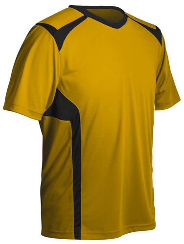 ★ Phyps Department★ Soccer Jersey V-Neck Short Sleeve Nav Athletic Knit (AK) S1333A-465 Adult Navy/Orange/White Soccer
