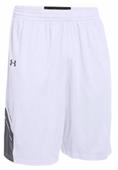 Under Armour Basketball Shorts, Adult 10" Inseam (AXL,AL,AS - WHITE)  (No Pockets)