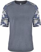 Badger Youth "Heather" Vintage Camo Sport T Shirt (Navy,Red,Royal)