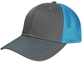 EPS101 Twill Mesh Adjustable SnapBack Baseball Trucker Caps CHARCOAL/NEON BLUE Primary