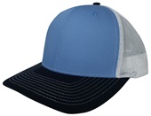 EPS101 Twill Mesh Adjustable SnapBack Baseball Trucker Caps COLUMBIA BLUE/WHITE/NAVY Primary
