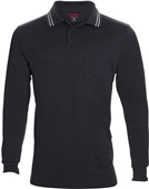Adult Baseball Umpire Long Sleeve Polo Shirt (Black,Navy,Powder Blue)