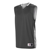 Alleson Adult Single Ply Reversible Jersey 589RSP Outside: CHARCOAL, Inside: WHITE Primary
