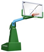 Porter 1835 Competition Manual Portable Basketball Backstop Light Blue Frame
