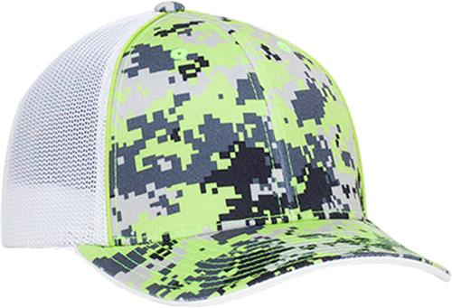 E206119 Pacific Headwear Digi Camo Trucker Flexfit Caps 408M