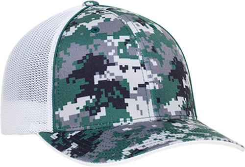 E206119 Pacific Headwear Digi Camo Trucker Flexfit Caps 408M