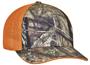 Pacific Headwear Adult Camo Flexfit Trucker Cap (SM-Med - Orange or White), (L-XL - White)