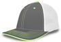 Pacific Headwear Adult (AXS or AS/AM - White/Kelly) 404M Trucker PacFlex Baseball Caps