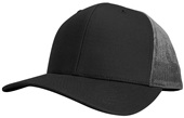 101G Adjustable SnapBack Trucker Cap with Attractive Back Mesh Color Shading BLACK/BLACK WHITE FADE Primary