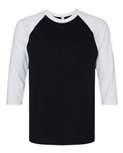 American Apparel Unisex Cvc Raglan T-Shirt 2003CVC BLACK/ WHITE Primary