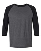 American Apparel Unisex Cvc Raglan T-Shirt 2003CVC HT CHARCOAL/ BLK Primary