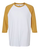 American Apparel Unisex Cvc Raglan T-Shirt 2003CVC WHITE/ HT MUSTRD Primary