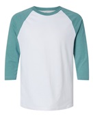 American Apparel Unisex Cvc Raglan T-Shirt 2003CVC WHITE/ HTR ARTIC Primary