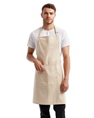 Artisan Collection By Reprime Unisex 'Colours' Sustainable Pocket Bib Apron RP154 NATURAL Primary