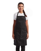 Artisan Collection By Reprime Unisex 'Colours' Sustainable Pocket Bib Apron RP154 BLACK Primary