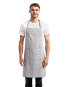 Artisan Collection By Reprime Unisex 'Colours' Sustainable Pocket Bib Apron RP154 SILVER Primary