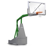 Porter 1135 Competition Portable Manual Backstop Basketball 8' Extension Gray Pad/Color Frame