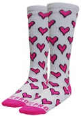 LITTLE HEARTS - Cute Novelty Fun Design Kneehigh/OTC Socks PAIR