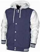 Letterman Varsity Jacket, "Striped Trim", Adult Youth