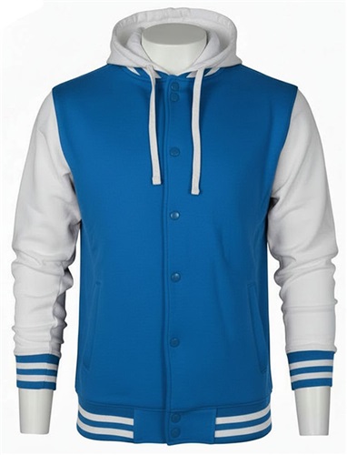 Letterman Varsity Jacket, "Striped Trim", Adult Youth. Decorated in seven days or less.