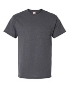 Hanes Unisex Essential Pocket T-Shirt 5290P CHARCOAL HEATHER Primary