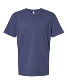 American Apparel Unisex Cvc Henley T-Shirt 2004CVC HEATHER INDIGO Primary