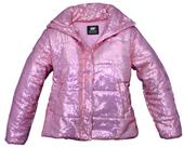 PINK Puffer Jacket, Lightweight Water Resistant High Shine, Womens
