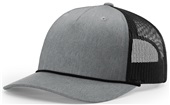 Richardson 112FPR Five Panel Trucker Cap With Rope HEATHER GREY/BLACK/BLACK ROPE Primary