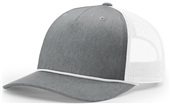 Richardson 112FPR Five Panel Trucker Cap With Rope HEATHER GREY/WHITE/WHITE ROPE Primary