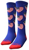 AMERICA HEARTBEAT - Cute Novelty Fun Design Knee-High-Socks (1-Pair)
