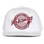 G220 The Game Arkansas Razorbacks White Retro Circle Throwback Cap