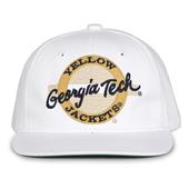 G220 The Game Georgia Tech Yellow Jackets White Retro Circle Throwback Cap