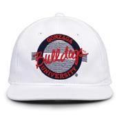 G220 The Game Gonzaga Bulldogs White Retro Circle Throwback Cap