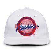 G220 The Game Kansas Jayhawks White Retro Circle Throwback Cap