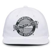 G220 The Game Michigan State Spartans White Retro Circle Throwback Cap