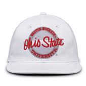 G220 The Game Ohio State Buckeyes White Retro Circle Throwback Cap