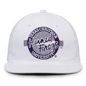 G220 The Game Texas Christian Horned Frogs White Retro Circle Throwback Cap